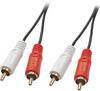 LINDY 35662 Cinch Audio Anschlusskabel [2x Cinch-Stecker - 2x Cinch-Stecker] 3.00 m Schwarz