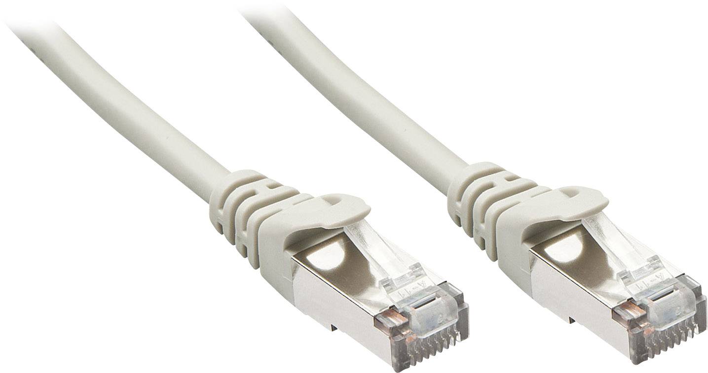 LINDY RJ45 Netzwerk Anschlusskabel CAT 5e F/UTP 3.00 m Grau mit Rastnasenschutz (50 St.)