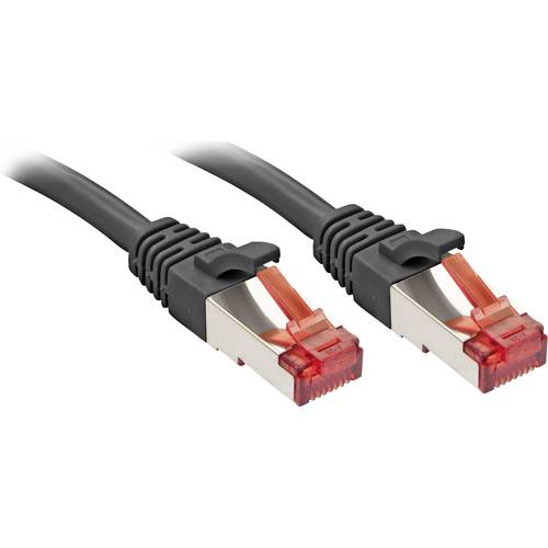 LINDY 47782 RJ45 Netzwerkkabel, Patchkabel CAT 6 S/FTP 7.50 m Schwarz mit Rastnasenschutz 1 St.