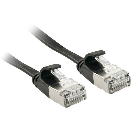 LINDY 47482 RJ45 Netzwerkkabel, Patchkabel CAT 6a U/FTP 2.00 m Schwarz mit Rastnasenschutz 1 St.