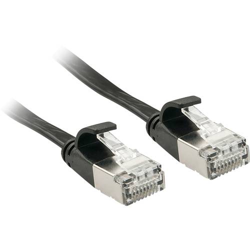 LINDY 47485 RJ45 Netzwerkkabel, Patchkabel CAT 6a U/FTP 10.00 m Schwarz mit Rastnasenschutz 1 St.