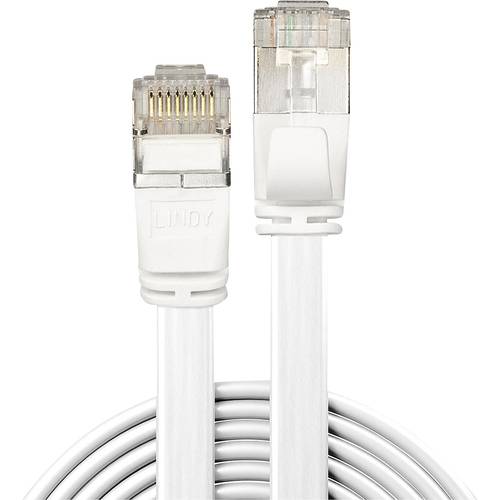LINDY 47542 RJ45 Netzwerkkabel, Patchkabel CAT 6a U/FTP 2.00 m Weiß mit Rastnasenschutz 1 St.