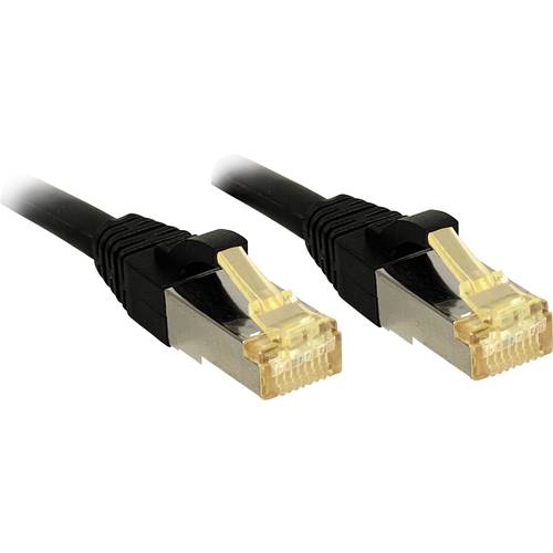LINDY 47310 RJ45 Netzwerkkabel, Patchkabel CAT 6a (Rohkabel CAT 7) S/FTP 3.00 m Schwarz mit Rastnasenschutz 1 St.