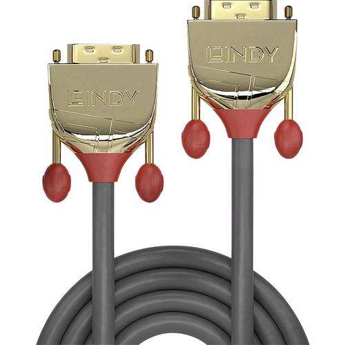 Thumbnail - LINDY DVI Anschlusskabel DVI-D 24+1pol. Stecker, DVI-D 24+1pol. Stecker 1.00 m Grau 36201 DVI-Kabel