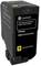 Schwarze 'Lexmark' Tonerkartusche mit gelbem Etikett 'Y', für Standard-Ertrag. Text auf der Kartusche 'Yellow Standard Yield Return Program Toner Cartridge'.