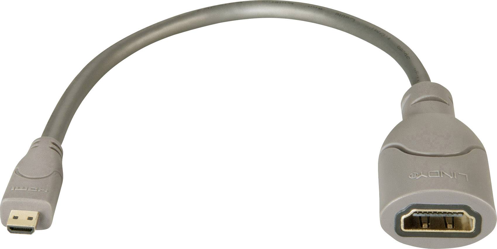 Lindy 41298 Adapterkabel HDMI (Kupp.) an HDMI Micro (St.), ca. 0,15m