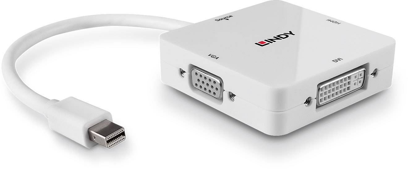 LINDY Mini-DP 1.2 an HDMI 2.0, DVI-D und VGA Konverter
