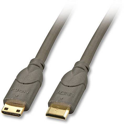 LINDY HDMI Anschlusskabel HDMI-Mini-C Stecker, HDMI-Mini-C Stecker 2.00 m Schwarz 41042 HDMI-Kabel-0