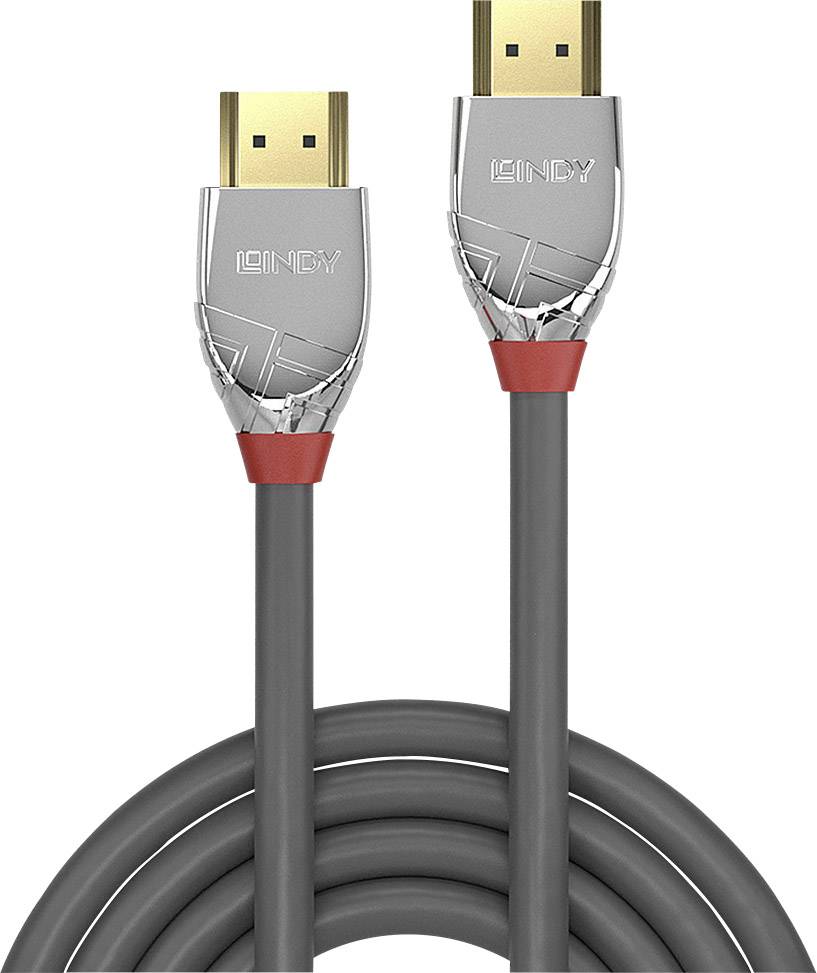 Thumbnail - LINDY HDMI Anschlusskabel HDMI-A Stecker, HDMI-A Stecker 2.00 m Grau 37872 4K UHD HDMI-Kabel