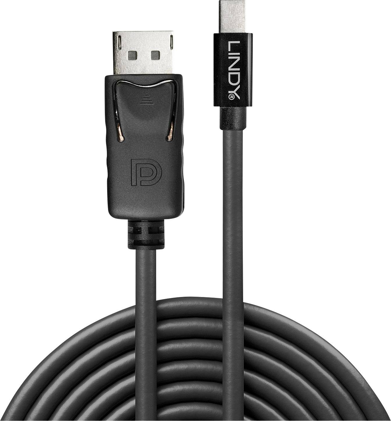LINDY Mini DP zu DP Kabel, schwarz 1m MiniDPort zu DisplayPort
