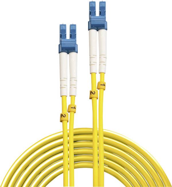 LINDY 47451 Glasfaser LWL Anschlusskabel 2.00 m Gelb [1x LC-Stecker - 1x LC-Stecker] 9/125 µ Singlemode OS2