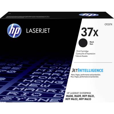 HP LaserJet 37X schwarze Tonerkartusche-Verpackung mit JetIntelligence. Kompatibel mit den Druckern M608, M609, MFP M631-633.