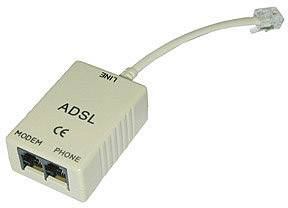 LINDY Telefon (analog) Adapter [1x RJ11Stecker 2x RJ11Buchse] Grau