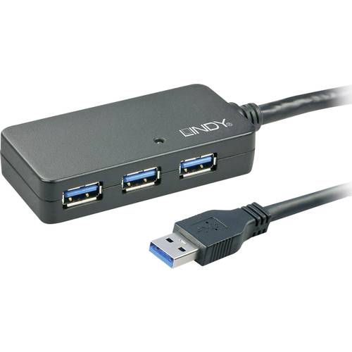 LINDY LINDY USB 3.0 Aktivverlaengerungs-Hub 4 Port USB 3.2 Gen 1-Hub (USB 3.0) Mehrfarbig