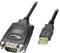 'USB zu RS232 Adapterkabel' zeigt eine USB-Verbindung auf der einen Seite und einen RS232-Anschluss auf der anderen.