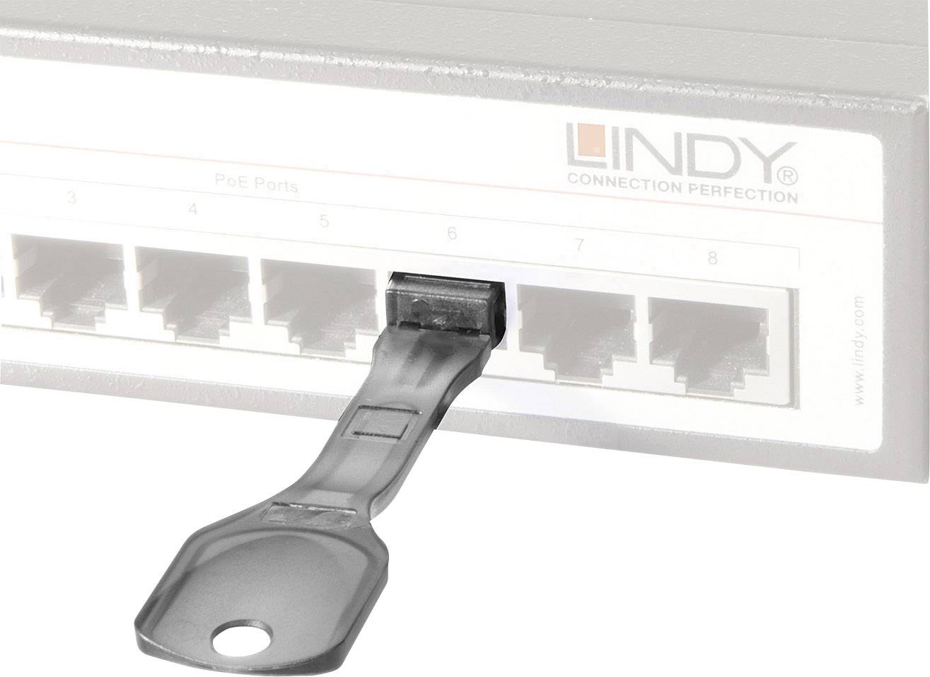 LINDY RJ45 Port Schloss (10 Stück) mit Schlüssel