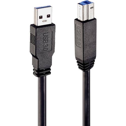 LINDY USB-Kabel USB 3.2 Gen1 (USB 3.0 / USB 3.1 Gen1) USB-A Stecker, USB-B Stecker 10.00 m Schwarz 43098