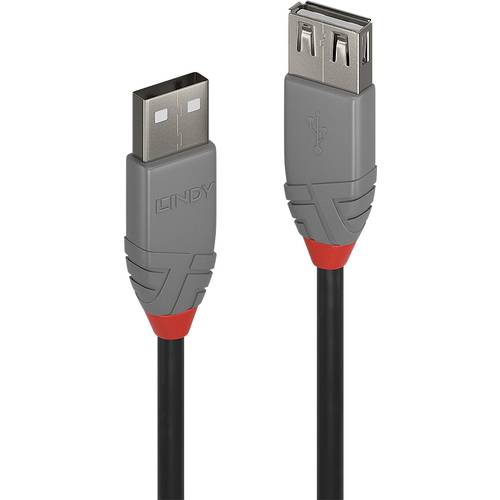 Thumbnail - LINDY USB-Kabel USB 2.0 USB-A Stecker, USB-A Buchse 0.50 m Schwarz 36701
