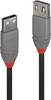 LINDY USB-Kabel USB 2.0 USB-A Stecker, USB-A Buchse 0.50 m Schwarz doppelt geschirmt 36701