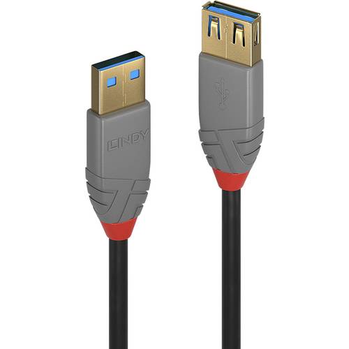 LINDY USB-Kabel USB 3.2 Gen1 (USB 3.0 / USB 3.1 Gen1) USB-A Stecker, USB-A Buchse 3.00 m Schwarz 36763