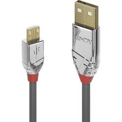 Prepojovací kábel LINDY LINDY 1m USB 2.0 A/Micro-B Kabel Cromo 36651, 1.00 m, sivá