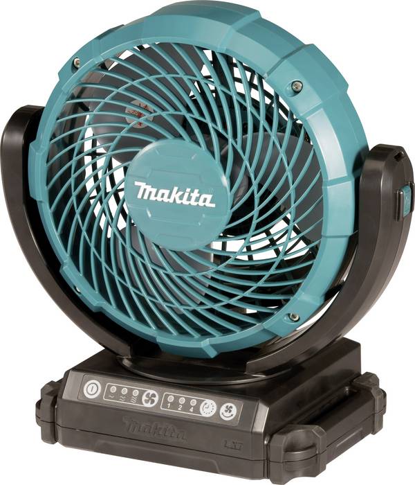 Makita DCF102Z Bodenventilator Schwarz, Türkis Timer, Oszillierend, Akkubetrieb möglich