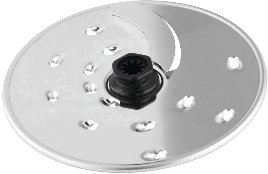 Metallscheibe mit mehreren scharfen, gleichmäßig verteilten Klingen, zentrales Loch, für Schneide- oder Reibezwecke konzipiert.