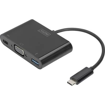 Digitus DA-70854 USB / VGA Adapter [1x USB-C™ Stecker - 1x VGA-Buchse, USB 3.2 Gen 1 Buchse A (USB 3.0), USB-C™ Buchse] 
