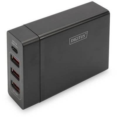 Digitus 4-Port, 72 W 3+1 USB-Ladestation 72 W Steckdose Ausgangsstrom (max.) 10200 mA Anzahl Ausgänge: 4 x USB-C® Buchse