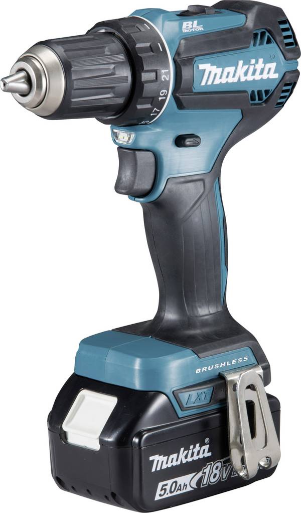 Makita DDF 485 RTJ3 Akku Bohrschrauber 18 V 50 Nm Brushless + 3x Akku 5,0 Ah + Ladegerät + Makpac