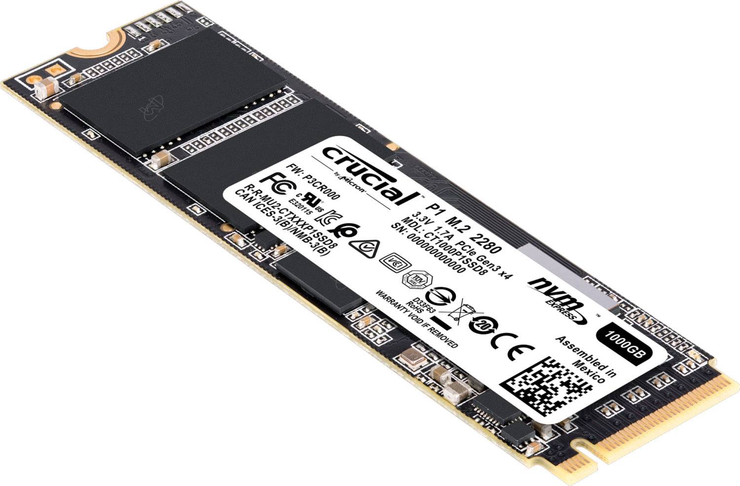 Crucial P1 - 1 TB SSD - intern - M.2 2280 - PCI Express 3.0 x4 (NVMe)-2