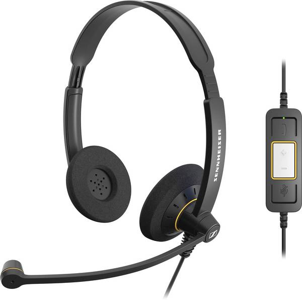 EPOS Impact SC 60 USB ML  On Ear Headset kabelgebunden Stereo Schwarz Mikrofon-Rauschunterdrückung, Noise Cancelling Lautstärkeregelung, Mikrofon-Stummschaltung Telefon