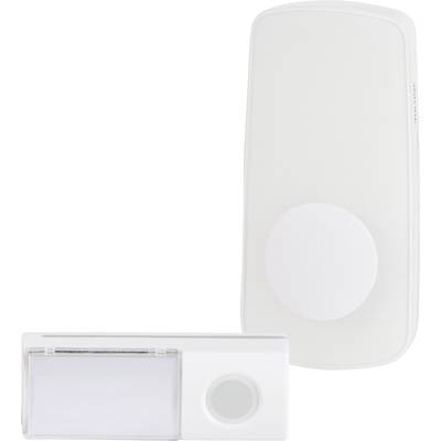 Ein weißer, rechteckiger Tür- oder Fenstersensor mit abgerundeten Kanten, bestehend aus zwei Teilen zur Überwachung von Öffnungszuständen.