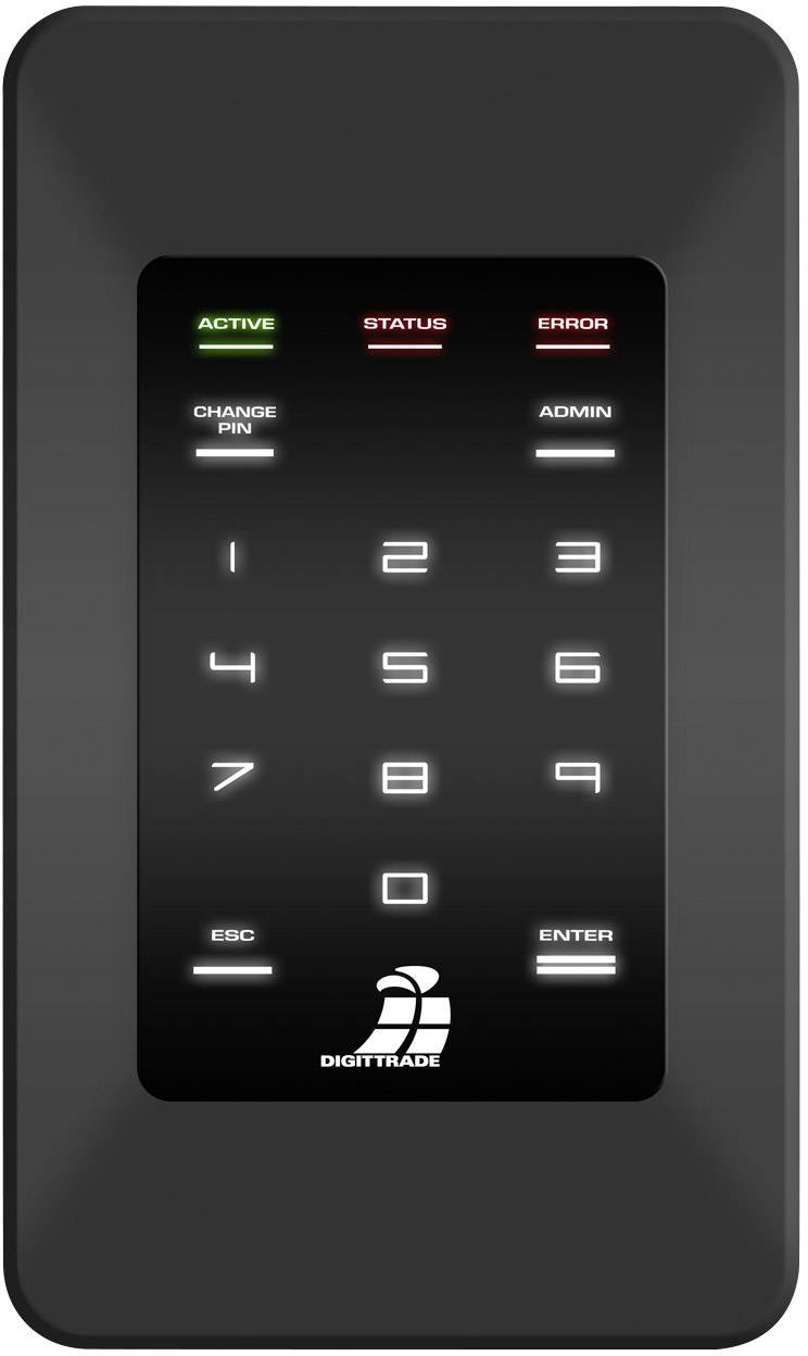 Externí SSD disk Digittrade HS256S High Security, 250 GB, USB 2.0, FireWire 800, černá