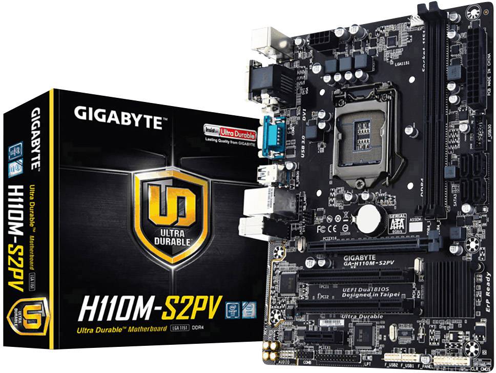 MB H110M-S2PV LGA1151 uATX Mainboard Sockel Intel® 1151 Formfaktor Micro-ATX Mainboard-Chipsatz Intel® H110