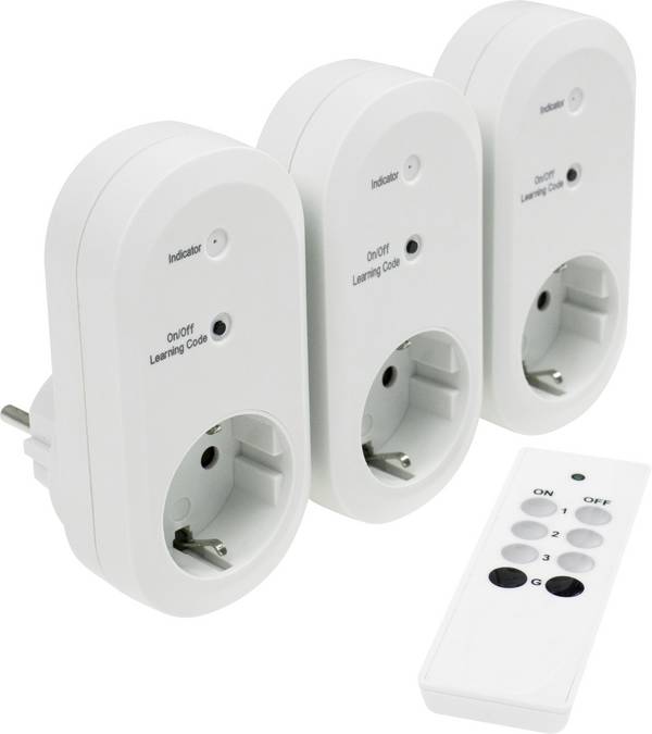 AS Schwabe 24080 24080 Funk Steckdosen-Set Innenbereich 2300 W