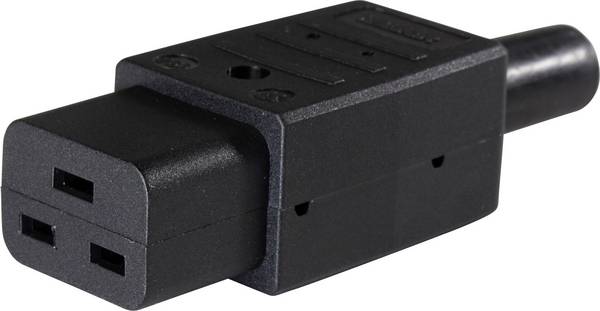 AS Schwabe 62085 Kaltgeräte-Steckverbinder  Stecker, gerade Gesamtpolzahl: 2 10 A Schwarz 1 St.