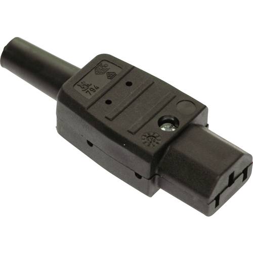 Thumbnail - AS Schwabe 62081 Kaltgeräte-Steckverbinder Stecker, gerade Gesamtpolzahl: 2 10 A Schwarz 1 St.