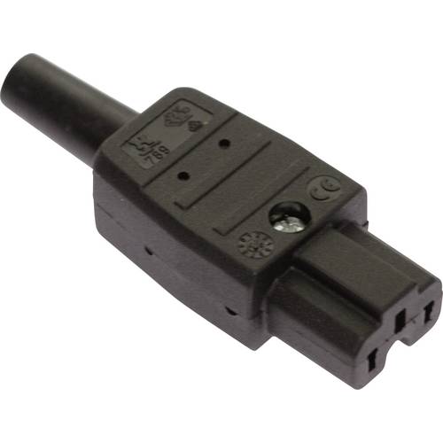 AS Schwabe 62083 Warmgeräte-Steckverbinder Stecker, gerade Gesamtpolzahl: 2 10 A Schwarz 1 St.