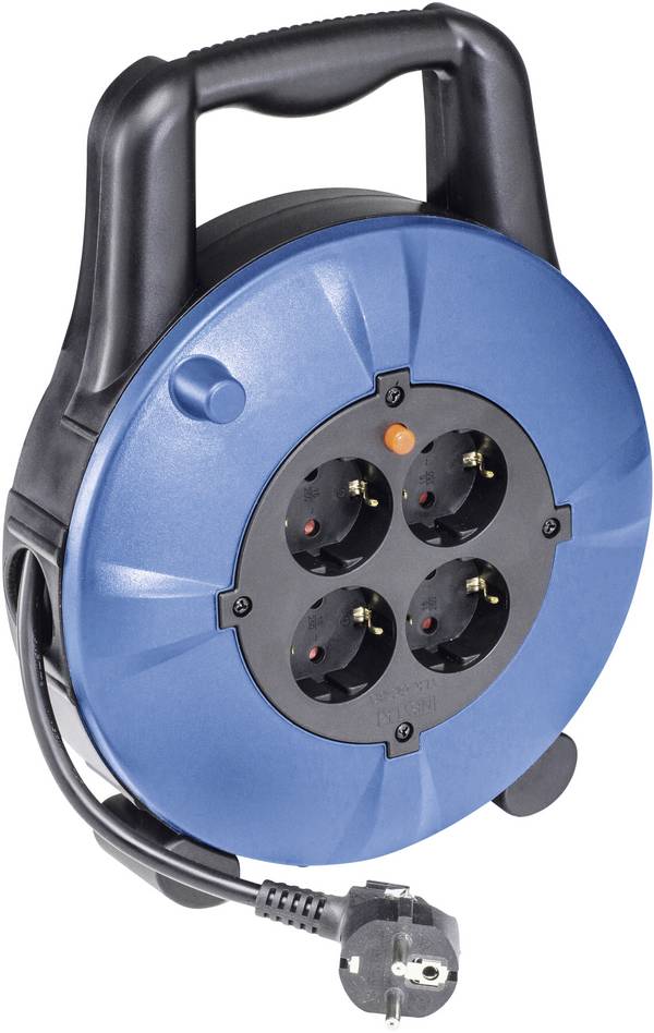 AS Schwabe 16094 Kabeltrommel 10.00 m Schwarz Schutzkontakt-Winkelstecker