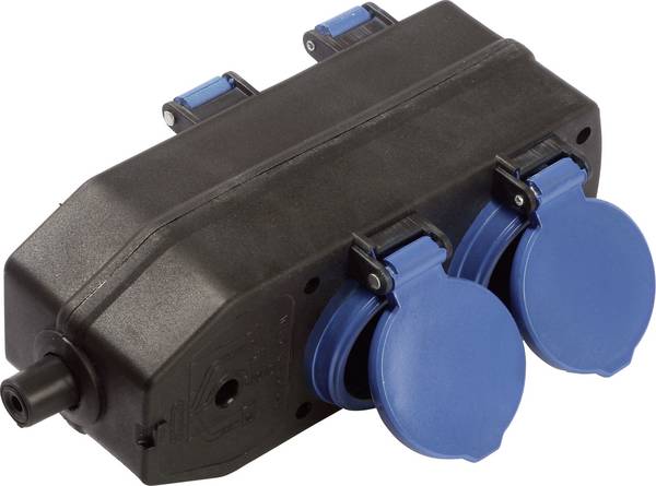 AS Schwabe 60600  Steckdosen-Verteiler Schwarz, Blau
