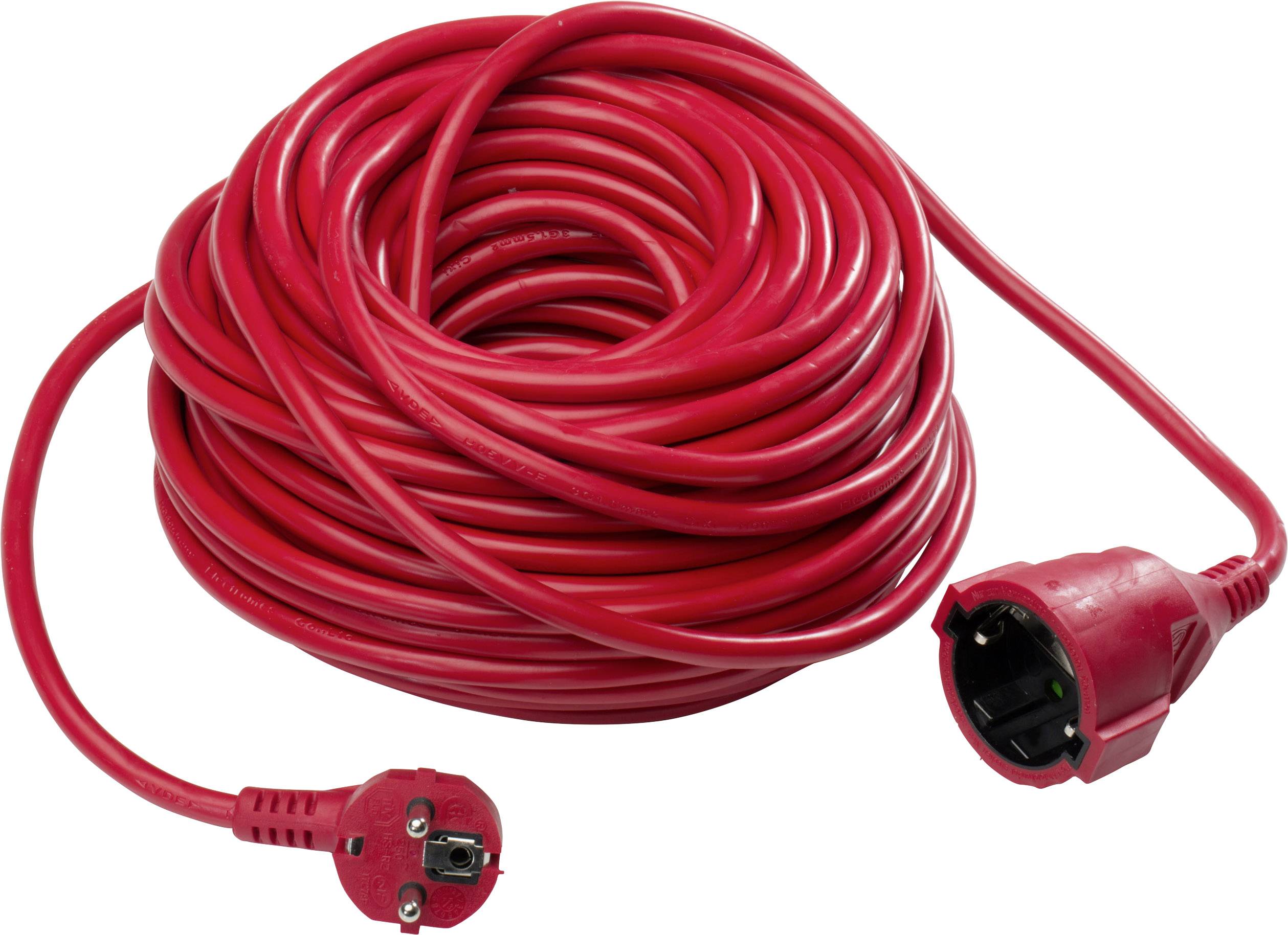 AS Schwabe 51013 Strom Verlängerungskabel Rot 10.00 m H05VV-F 3G 1,5 mm²