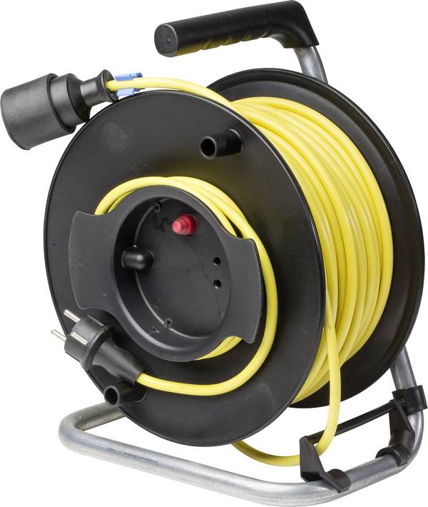 AS Schwabe 12256 Kabeltrommel 25 m Gelb Schutzkontakt-Stecker
