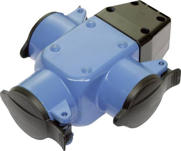 AS Schwabe 60057 3fach-Kupplung Gummi 230 V Blau IP44