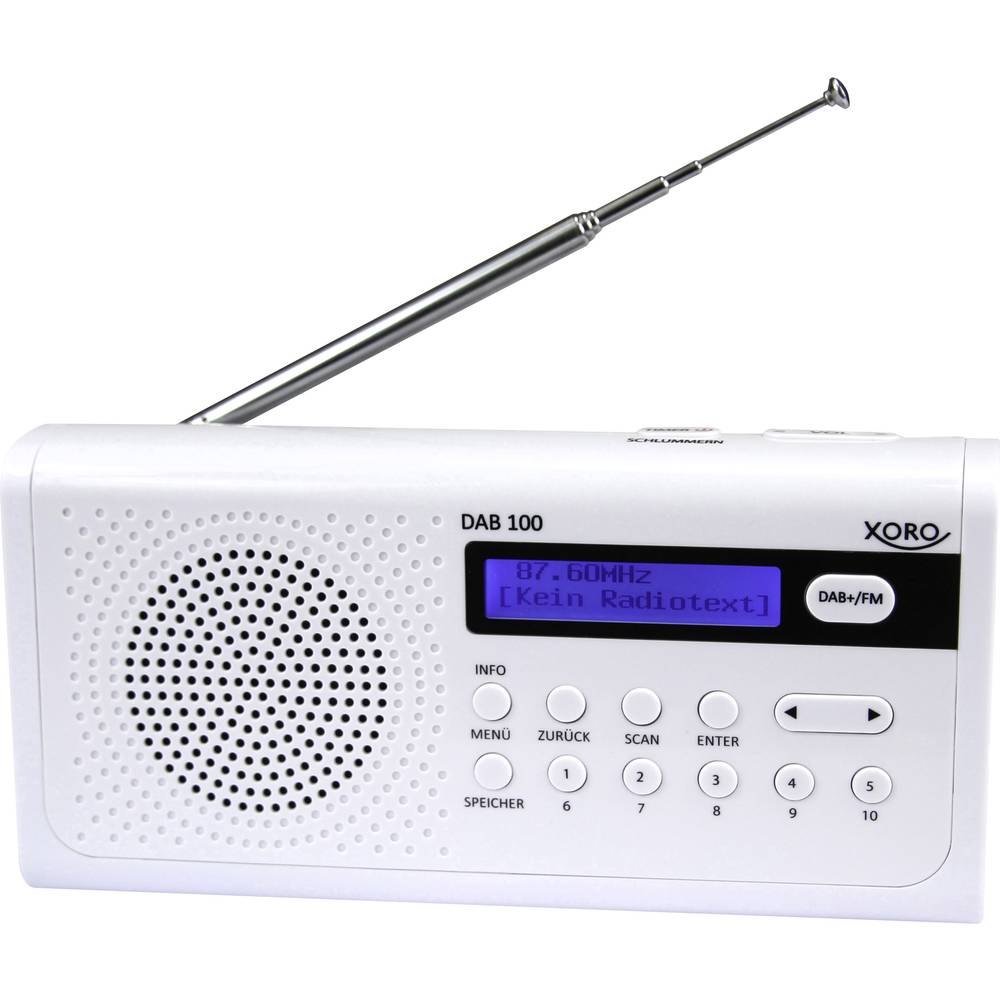 Xoro DAB 100 DAB+ Transistorradio FM Wit