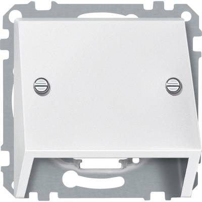 Elektronischer Bewegungsmelder, Aufputzmontage, rechteckiges Gehäuse, zwei sichtbare Schrauben, hauptsächlich in Weiß gehalten.
