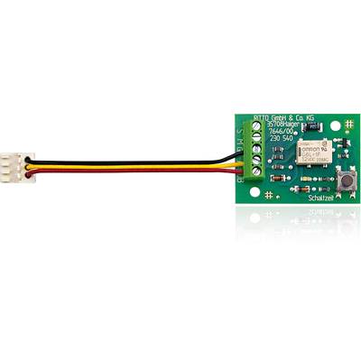 Elektronikplatine mit Schaltkreis, vieradrigem Kabel und Stecker. Aufschrift: 'Ritto GmbH & Co. KG'.