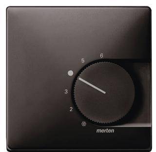 MERTEN MERTEN Zentralplatte Raumtemp dkl-br glz System Fläche 537415 div.Symbole