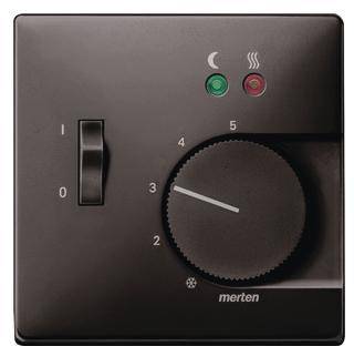 MERTEN MERTEN Zentralplatte Raumtemp dkl-br glz System Fläche 537515 div.Symbole