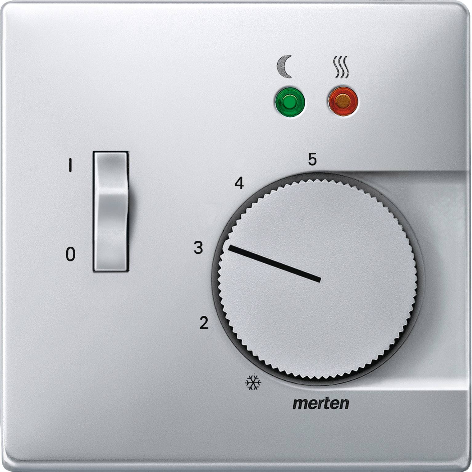 MERTEN MERTEN Zentralplatte Raumtemp alu glz System Fläche 537560 div.Symbole